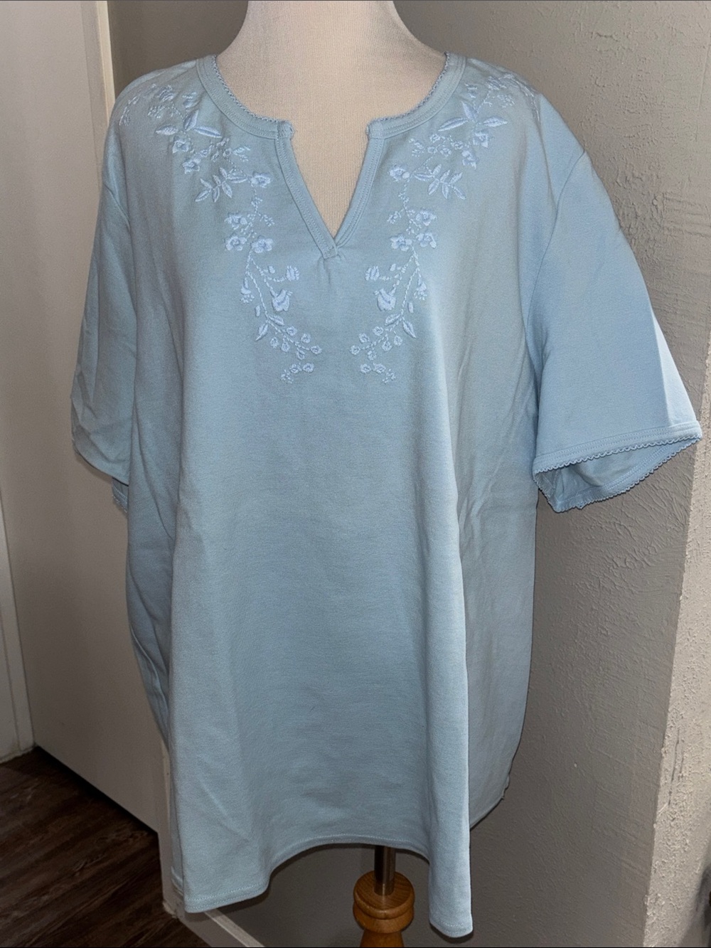 Light Blue Embroidered Shirt